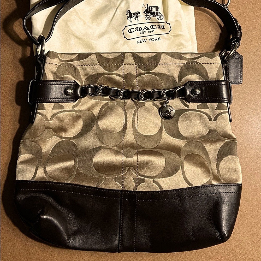 Coach Signature Sateen Chain Crossbody